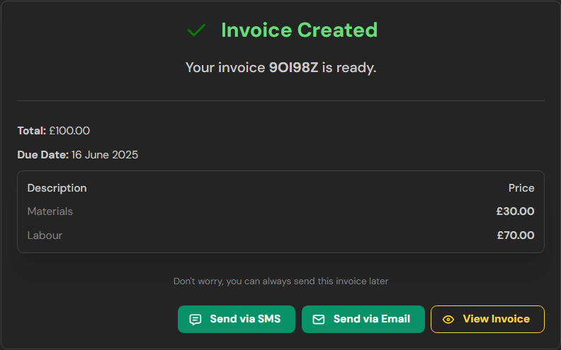 Invoice preview